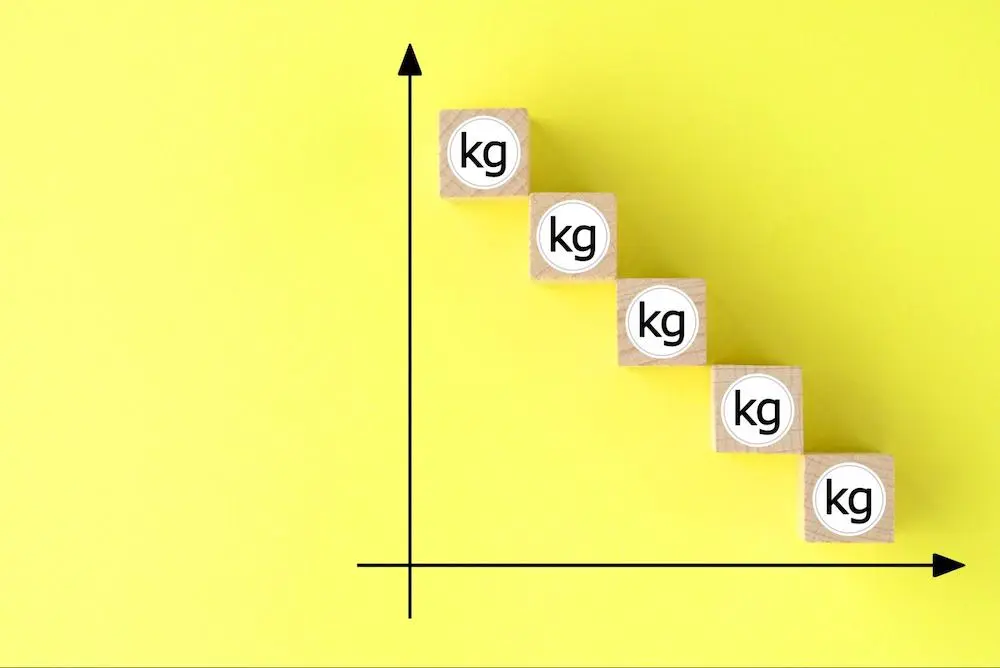 kgの文字が書かれているブロック