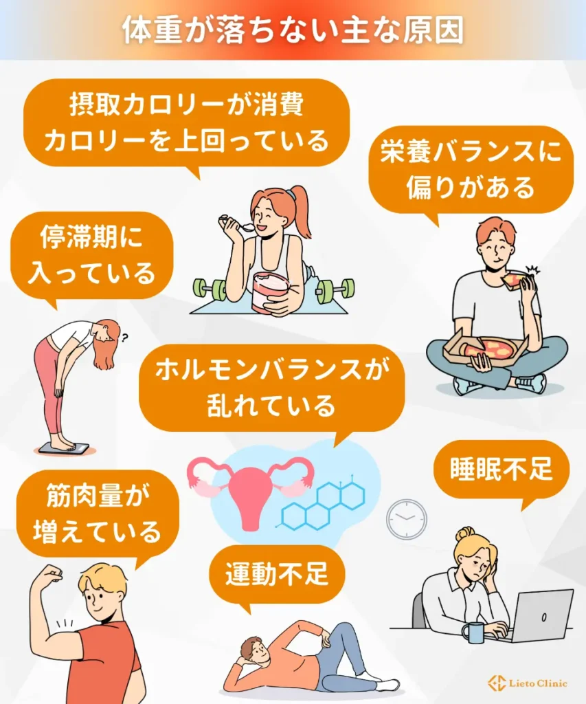 体重が落ちない原因7つ