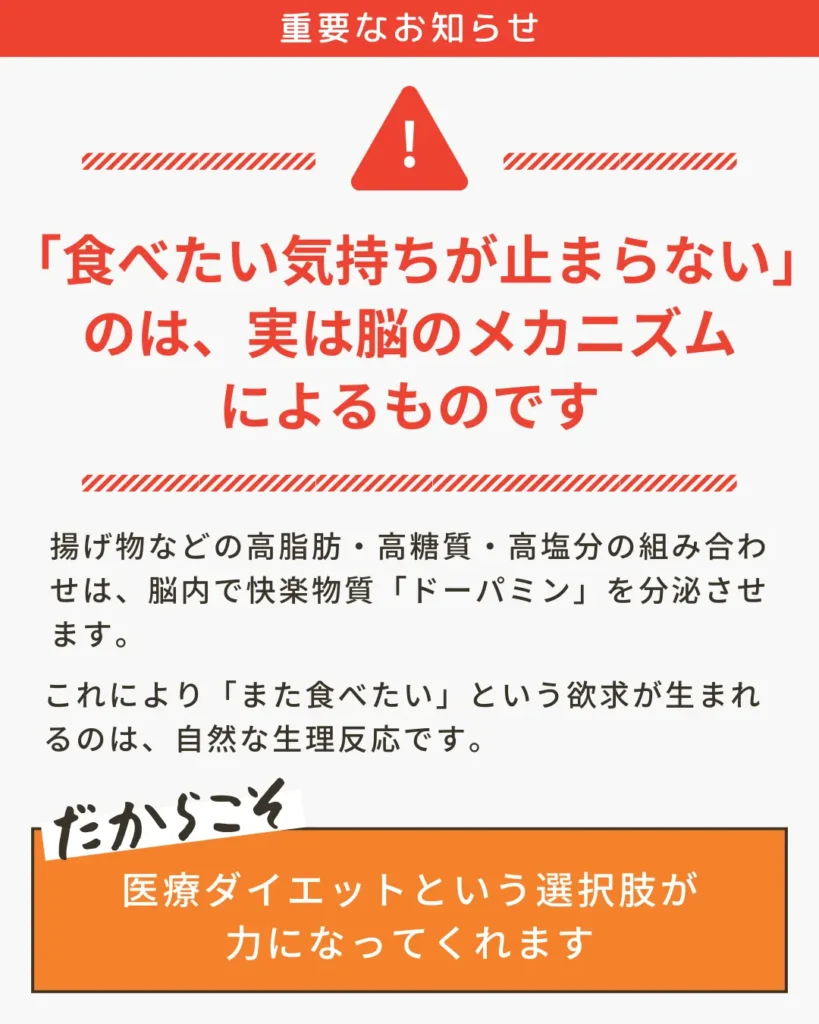 「食べたい気持ちが止まらない」のは、実は脳のメカニズムによるものです